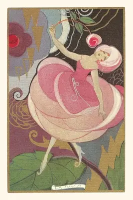 Journal d'époque Dame en robe rose - Vintage Journal Lady in Rose Gown