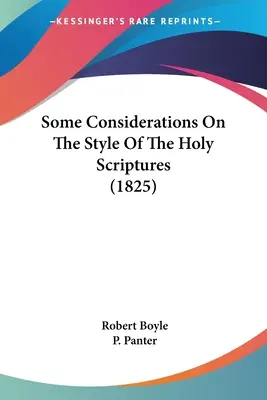 Quelques considérations sur le style des saintes écritures (1825) - Some Considerations On The Style Of The Holy Scriptures (1825)