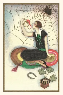 Journal d'époque Femme avec un piment dans une toile d'araignée - Vintage Journal Woman with Chile Pepper by Spider Web