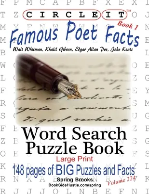 Encerclez-le, Faits sur les poètes célèbres, Livre 1, Recherche de mots, Livre de puzzles - Circle It, Famous Poet Facts, Book 1, Word Search, Puzzle Book