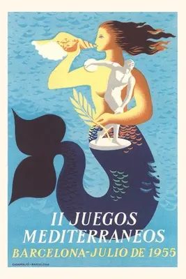 Journal d'époque 1955 Affiche des Jeux Méditerranéens - Vintage Journal 1955 Mediterranean Games Poster