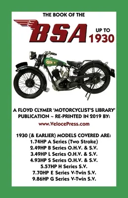 Livre de la BSA jusqu'en 1930 - Book of the BSA Up to 1930