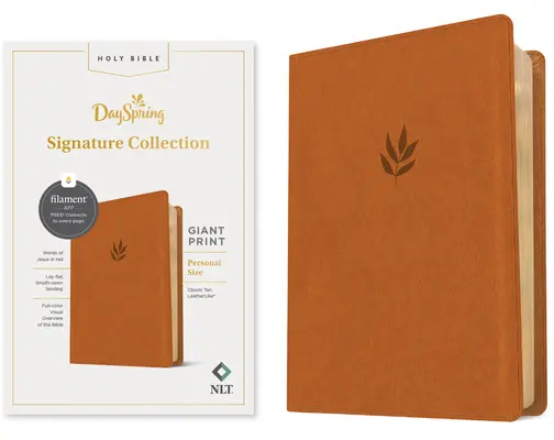 NLT Personal Size Giant Print Bible, Filament Enabled Edition (Red Letter, Leatherlike, Classic Tan) : Collection Signature Dayspring - NLT Personal Size Giant Print Bible, Filament Enabled Edition (Red Letter, Leatherlike, Classic Tan): Dayspring Signature Collection