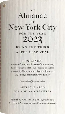 Almanach de la ville de New York pour l'année 2023 - An Almanac of New York City for the Year 2023