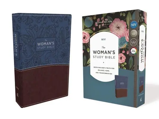 NIV, Bible d'étude pour femmes, similicuir, bleu/marron, en couleurs : Recevoir la vérité de Dieu pour l'équilibre, l'espoir et la transformation - NIV, the Woman's Study Bible, Imitation Leather, Blue/Brown, Full-Color: Receiving God's Truth for Balance, Hope, and Transformation