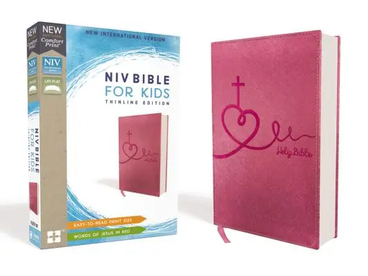 Niv, Bible pour Enfants, Leathersoft, Pink, Red Letter, Comfort Print : Édition mince - Niv, Bible for Kids, Leathersoft, Pink, Red Letter, Comfort Print: Thinline Edition