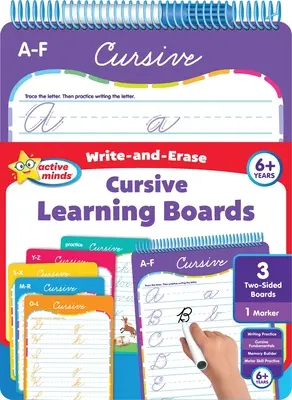 Tableaux d'apprentissage Active Minds Write-And-Erase Cursive - Active Minds Write-And-Erase Cursive Learning Boards