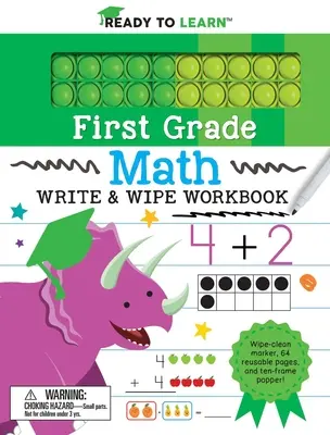 Prêt à apprendre : Cahier d'écriture et d'effacement de mathématiques de première année avec Popper - Ready to Learn: First Grade Math Write & Wipe Workbook with Popper