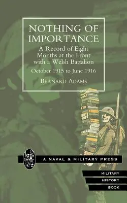 RIEN D'IMPORTANT. Un récit de huit mois au front avec un bataillon gallois, d'octobre 1915 à juin 1916 - NOTHING OF IMPORTANCE. A Record of Eight Months at the Front with a Welsh Battalion October 1915 to June 1916