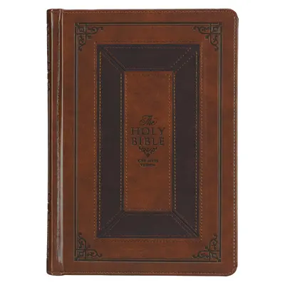 Bible d'étude KJV, Standard King James Version Holy Bible, onglets, rubans, faux cuir, caramel/bordeaux gaufré - KJV Study Bible, Standard King James Version Holy Bible, Thumb Tabs, Ribbons, Faux Leather, Toffee/Burgundy Debossed