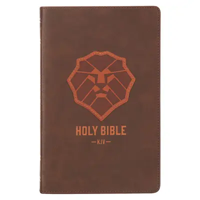 KJV Kids Bible, 40 Pages Full Color Study Helps, Presentation Page, Ribbon Marker, Holy Bible for Children Ages 8-12, Lion Emblem Faux Leather Flexibl