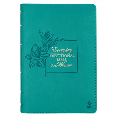 NLT Holy Bible Everyday Devotional Bible for Women New Living Translation Vegan Leather, Teal Debossed