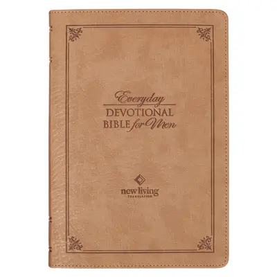 NLT Holy Bible Everyday Devotional Bible for Men New Living Translation, Vegan Leather, Tan Debossed